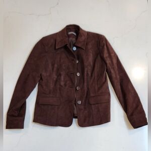 Liz Claiborne Dark Brown Suede Jacket/Blazer.